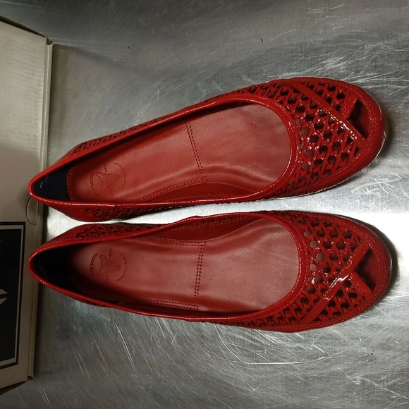 Frye - Emma Woven Peep Toe (Tomato) - Picture 2 of 6